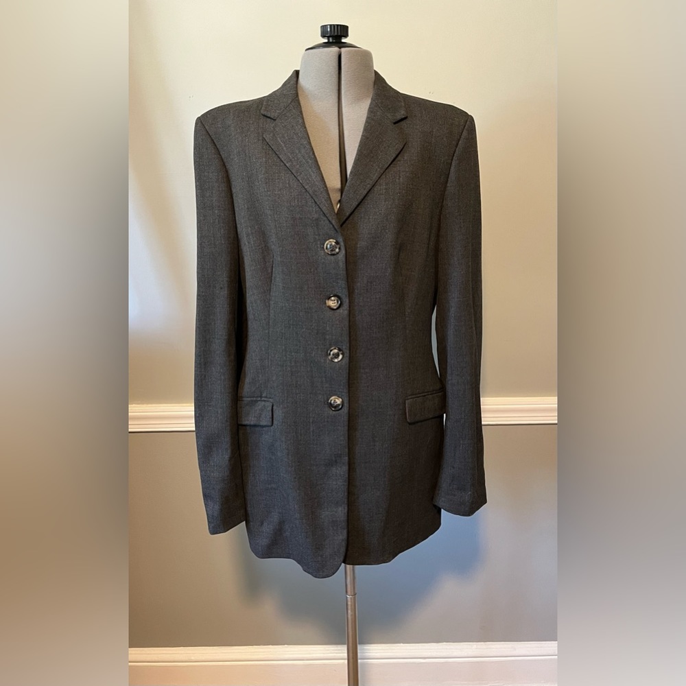 Piazza Sempione Single Breasted 4 Button Jacket Grey Size Ital 46 US 10 (Small)